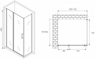 Душевой уголок ABBER Sonnenstrand 110x80см чёрный AG04110BS-S80B